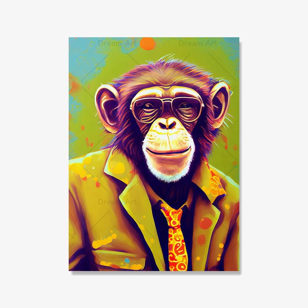 Fashion French bulldog lion giraffe portrait animal canvas painting posters and prints Scandinavian wall art painting for the living room