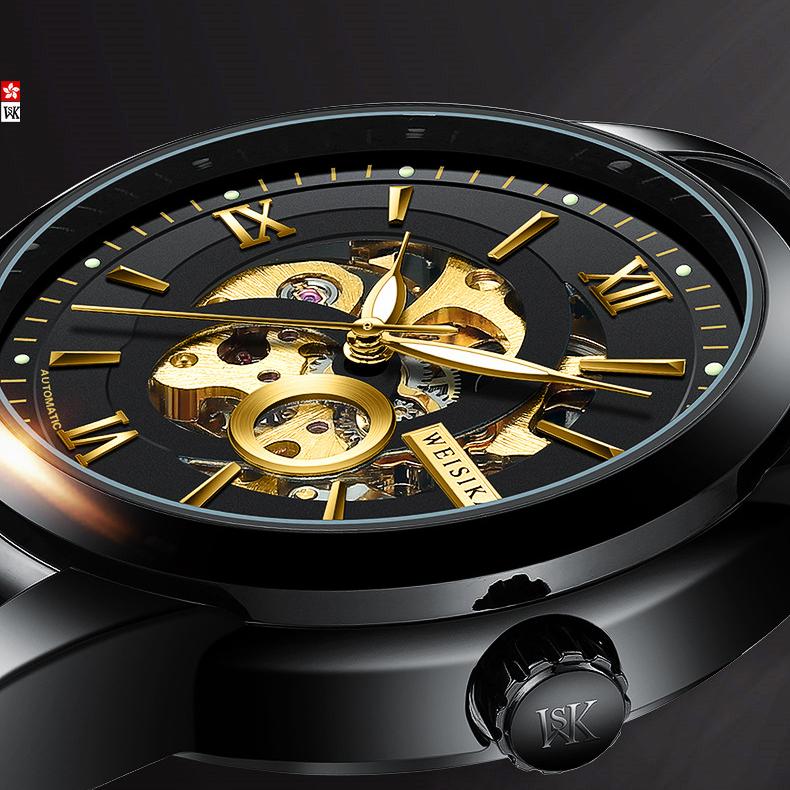 WEISIKAI 6018E Männer Uhren Neue TOP Marke Luxus herren Uhr Mit Box Wasserdicht Leucht Automatische herren Mechanische Uhren