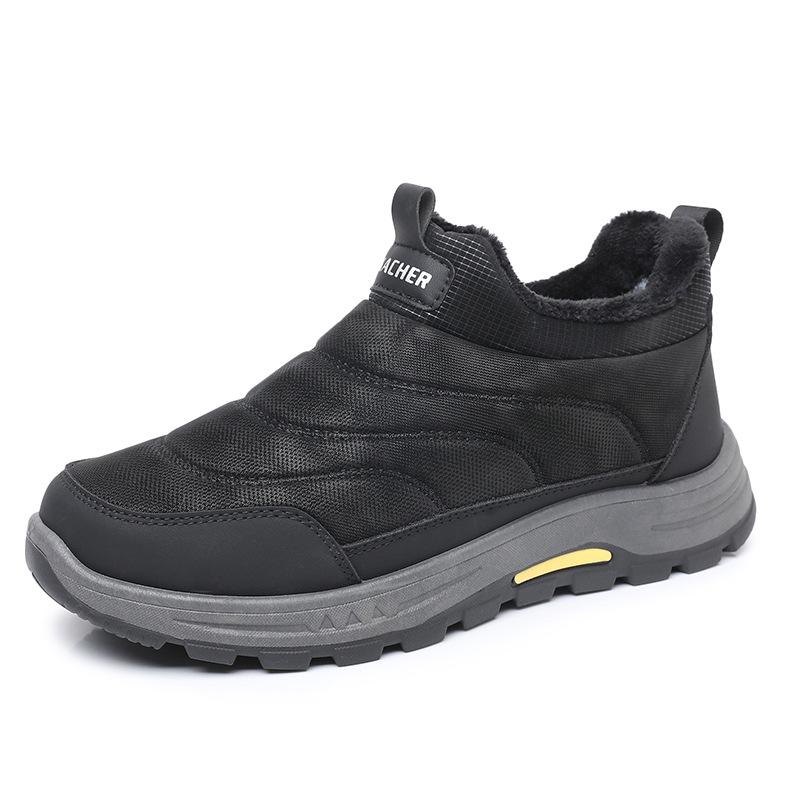 

Men s large size soft sole winter warm non-slip fur one snow boots padded otter fur lined ankle boots non-slip outdoor sports cotton boots 39 чёрный