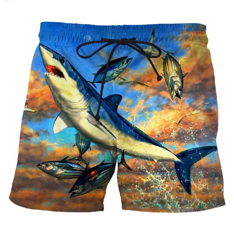 3D Print Shark Short Pants For Men Summer Personality Animal Unisex Harajuku Beach Shorts Vacation Surfing Swim Trunks Clothing