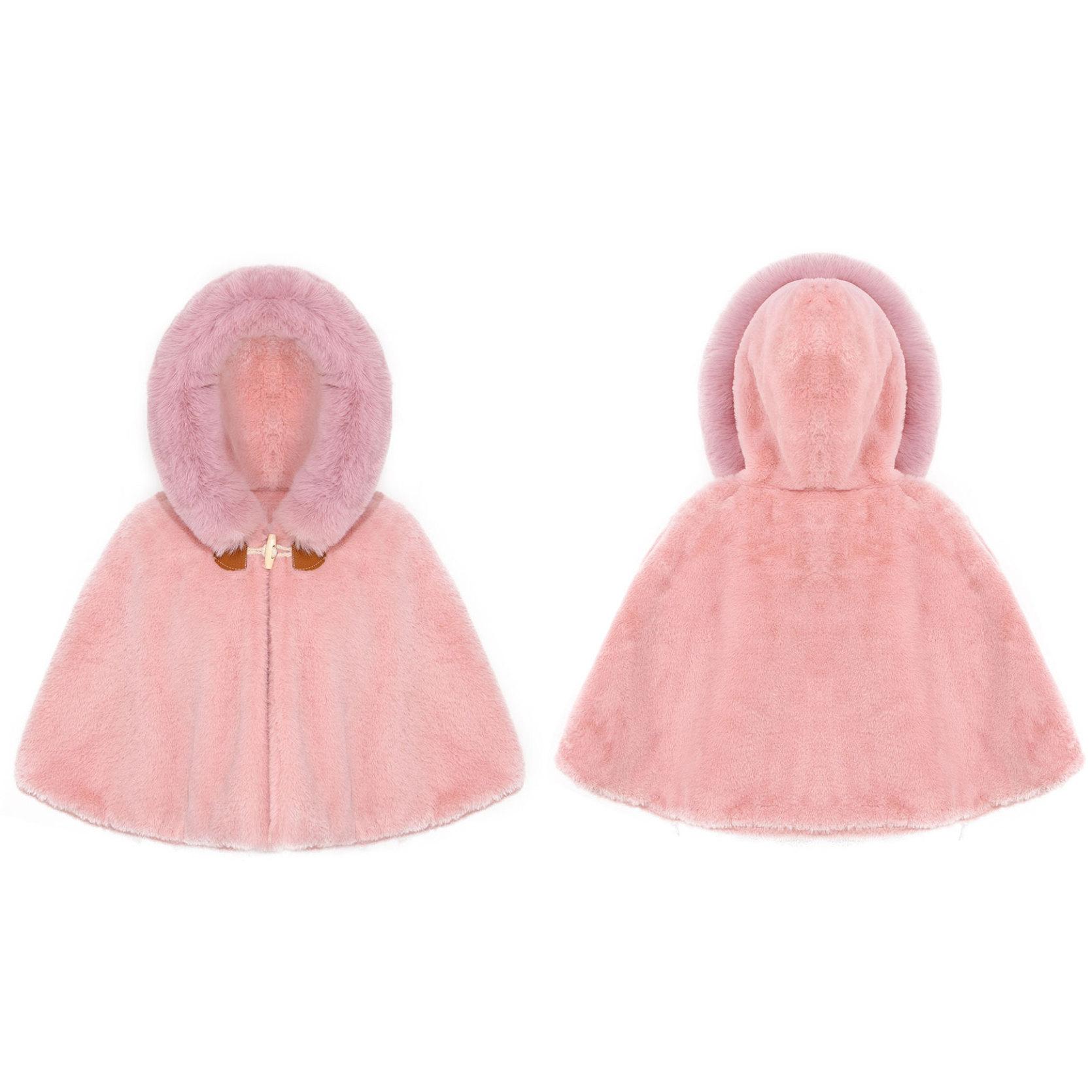 

Накидки для маленьких девочек, шаль из искусственного меха, зимняя детская одежда принцессы для свадебной вечеринки, накидка с капюшоном, верхняя одежда, теплая куртка, пальто 18-24 Months розовый