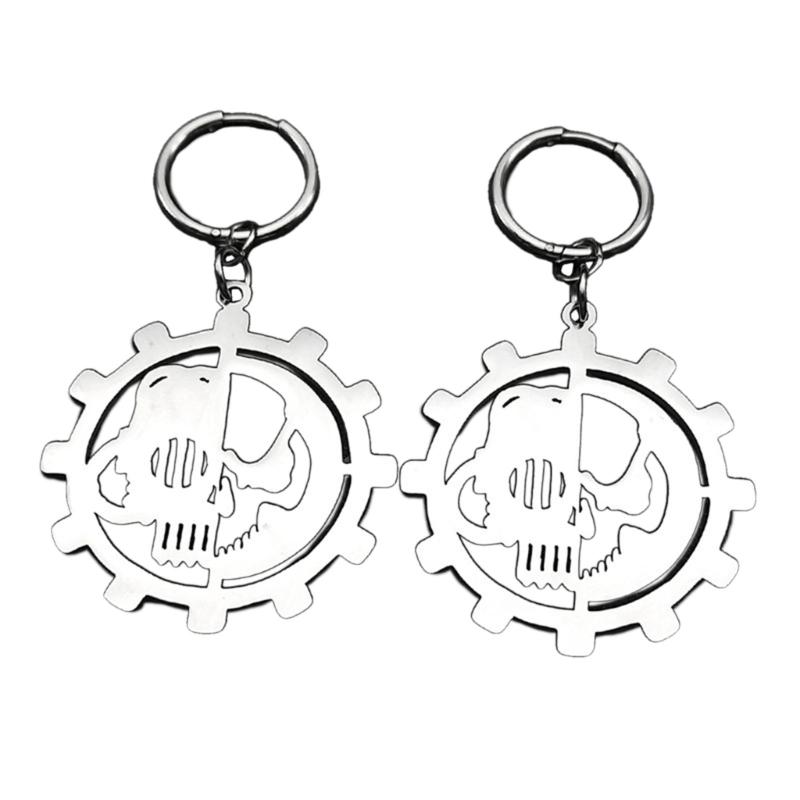 

Chic Silver Tone Wheel Earrings Accessory Versatile Stainless Steel Greek Wheel Pendant Earrings for Everyday Wear 1