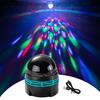 Mirror Ball Disco Light, 9-Color RGB LED, Stage Lighting with Remote Control, Voice Activated, Multi-Function Lighting, Rotating Crystal, USB Powered,