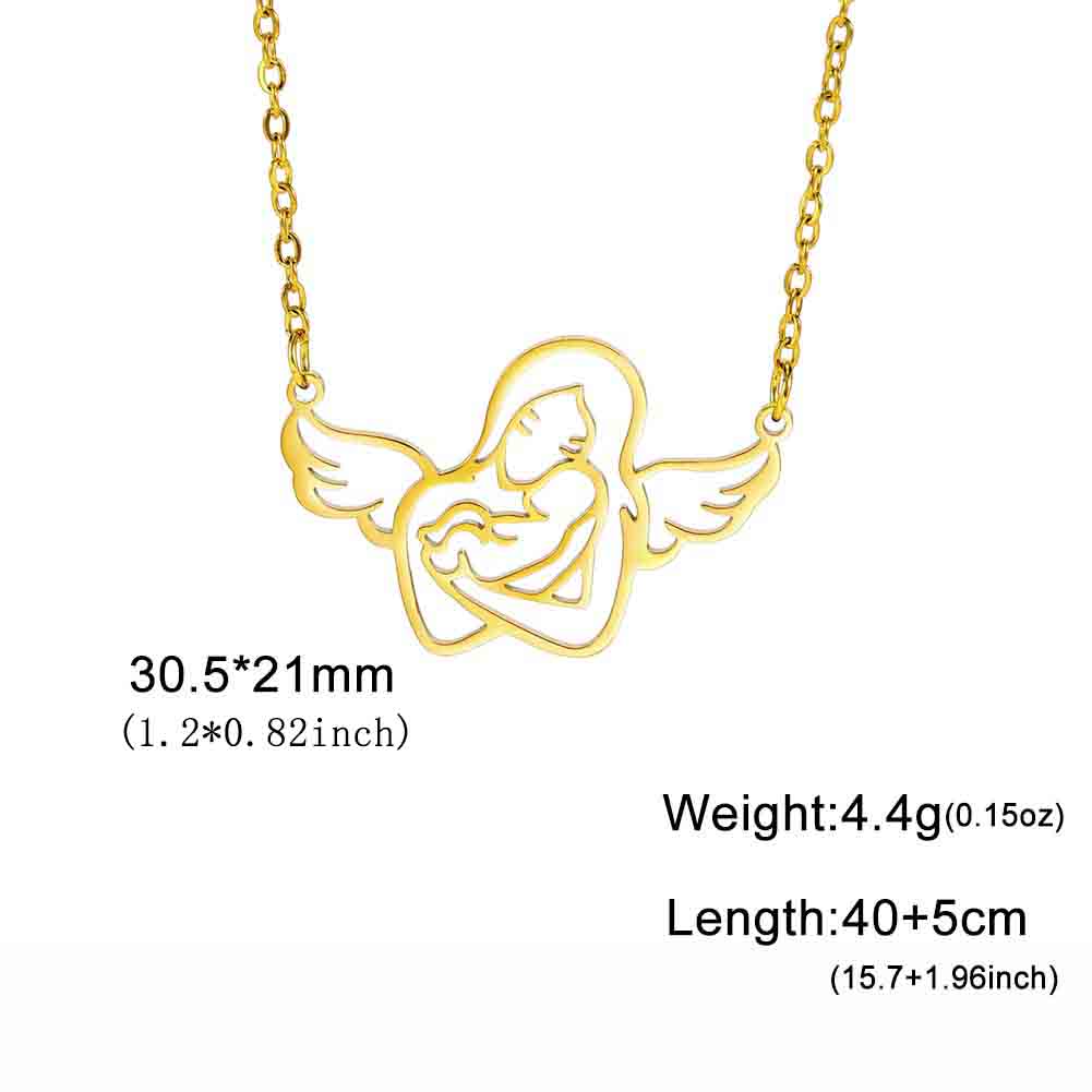 Cazador Lovely Family Pendant Necklaces Mom Dad Children Baby Pregnant Woman Stainless Steel Choker Jewelry Mother Day Gift New