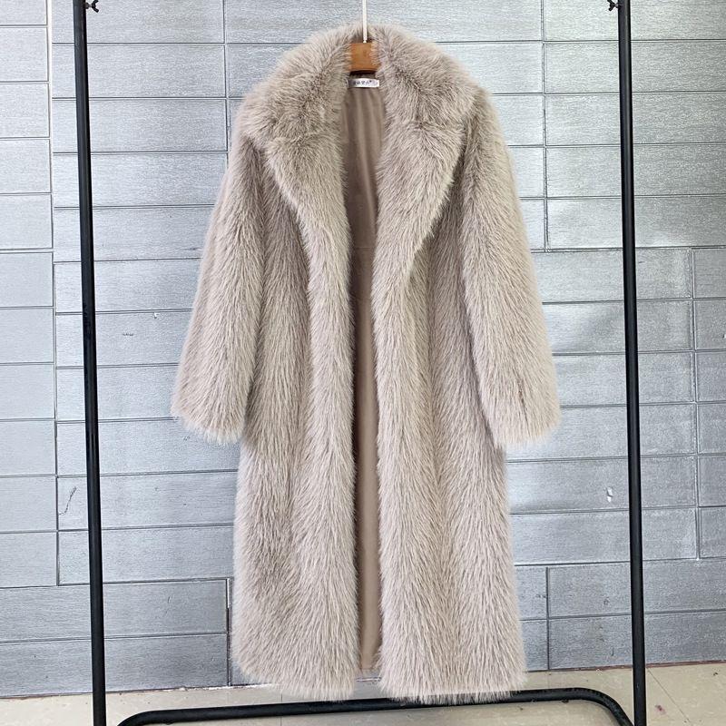 Imitation fox hair toka fur jacket long over knee artificial fur suit collar coat winter women's clothing