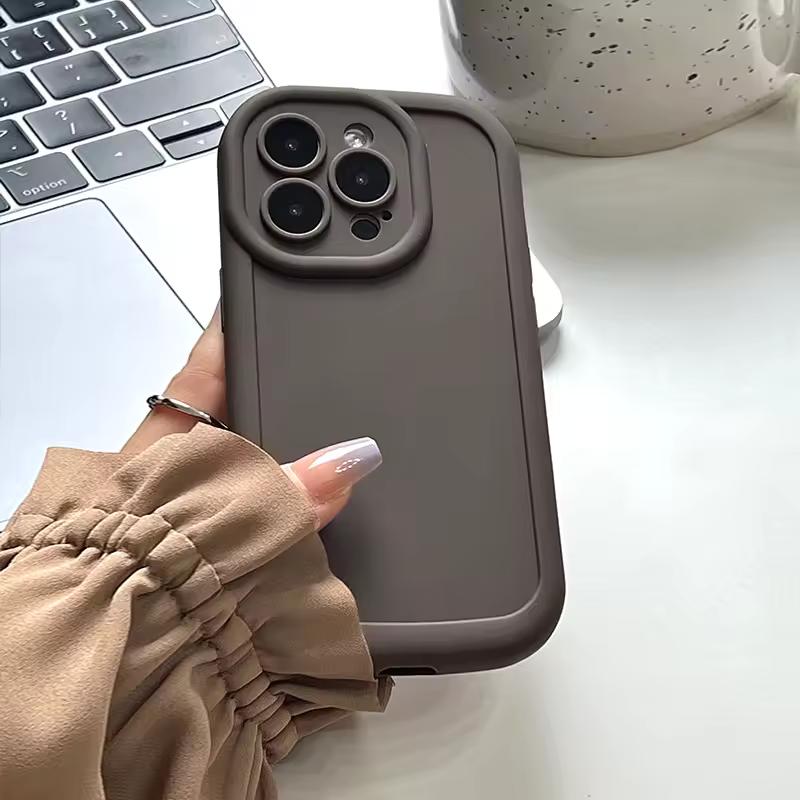 Silicone Case For iPhone 16 15 14 13 12 11 Pro Max X XR XS Max 8 7 Plus SE Camera Lens with Screen Protector Cover