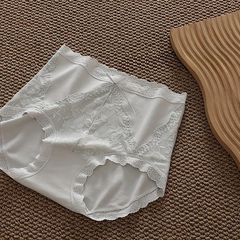 Women's Mid-waist Panties Are Soft, Comfortable, Breathable, Skin-friendly, Cute and Sexy, Daily with White Fungus Edges