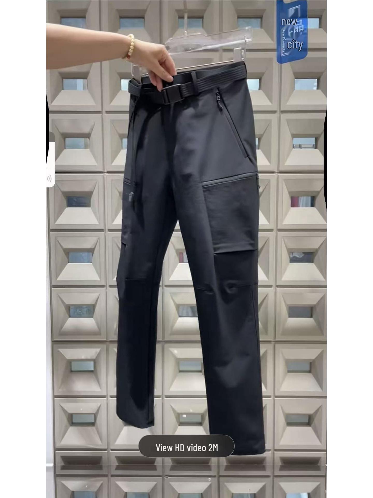 

Мужские ветрозащитные быстросохнущие брюки для хайкинга - Высококачественные, утолщенные, подходят для весны, осени и зимы 2025 34 (for 140-150 jin) чёрный