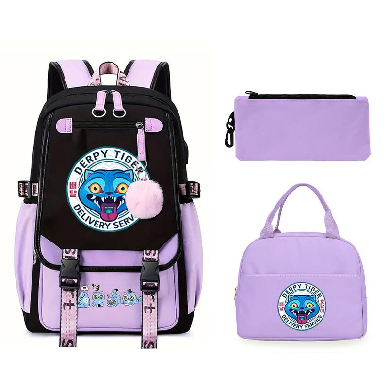 Animation Cartoon Peripheral Printing Children'S Backpack Male And Female Versatile Large-Capacity Student Schoolbag