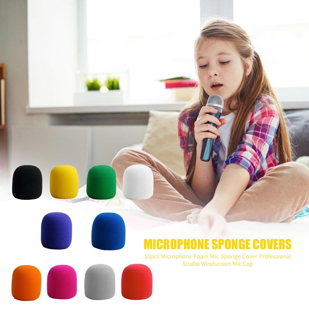 10pcs Microphone Foam Mic Sponge Cover Professional Studio Windscreen Mic Caps