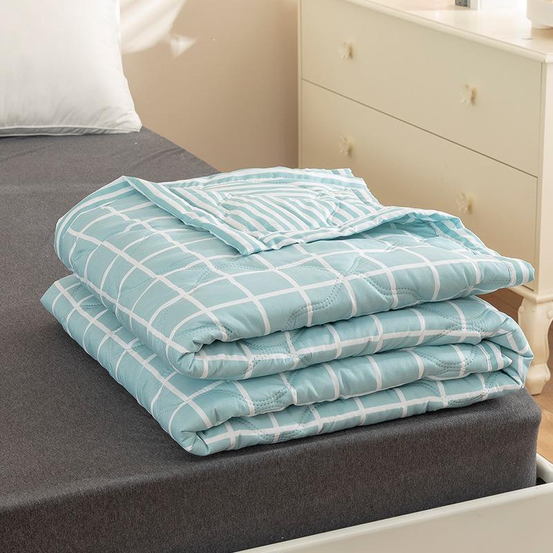 Lit d'été matelassé simple et double, léger, noyau de couette imprimé, climatisation, couette double, queen size, couette fine à carreaux