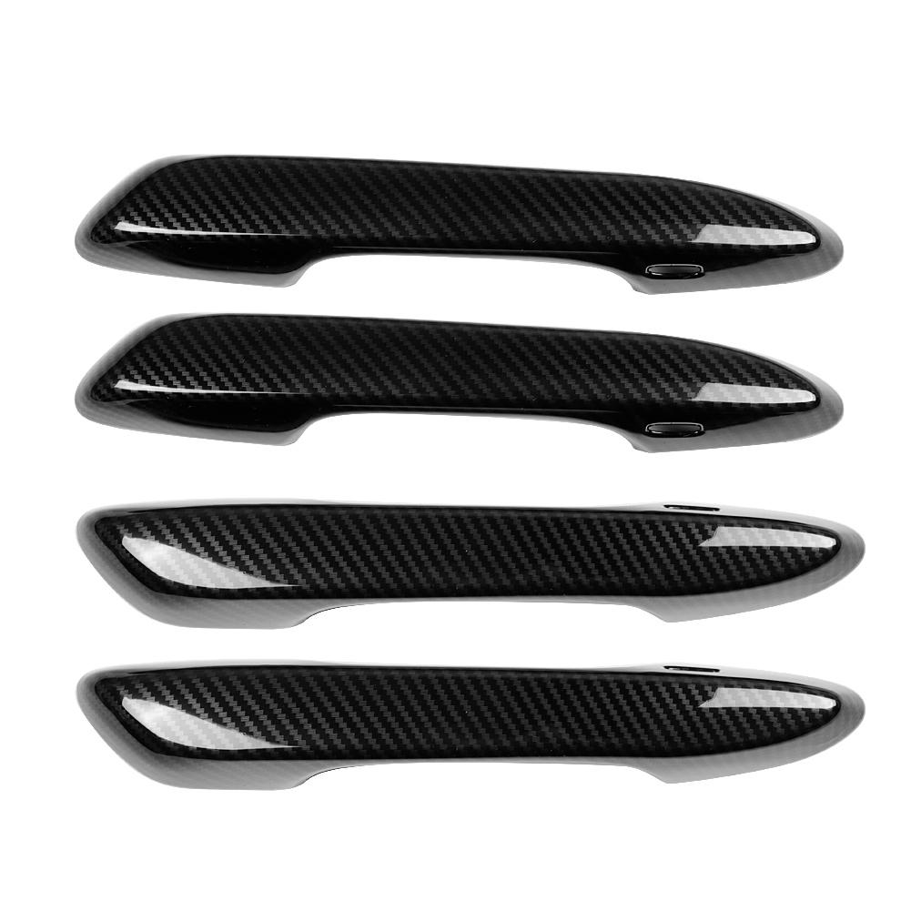 4pcs/set Car Exterior Door Handle Cover Trim for ES200 18-19 (Carbon Black)