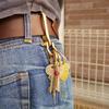 Waki Sangyo Hanging Shackle Double Key Antique Hook, Black, 70mm, + Ring, Brass, WTF-22, Ring, Keychain, Car, Motorcycle,