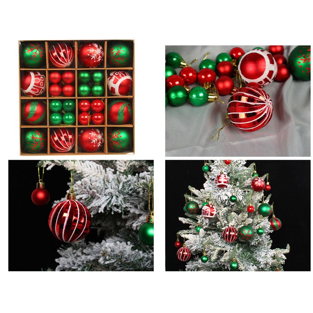 Christmas Ball Ornaments 44 Pcs Christmas Tree Decorations Set 2.4" 1.2" Shatterproof Colorful Plastic Balls for Holiday