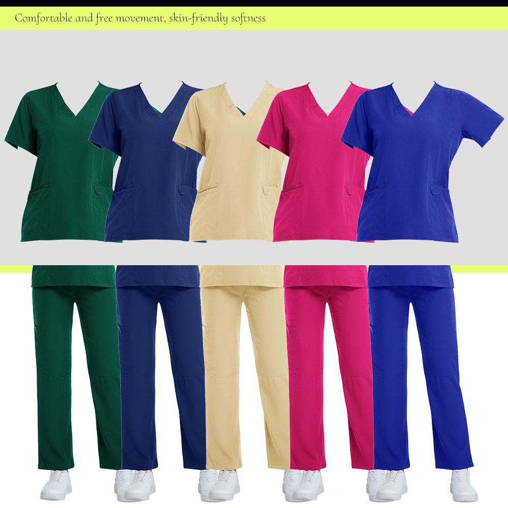 Short Sleeve Nurse Uniform Set for Spa, Salon, and Medical Staff - Available In Five Colors
