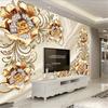 European Style Jewelry Flower 3D Mural Wallpaper for Living Room TV Sofa Background Wall Paper Home Decor