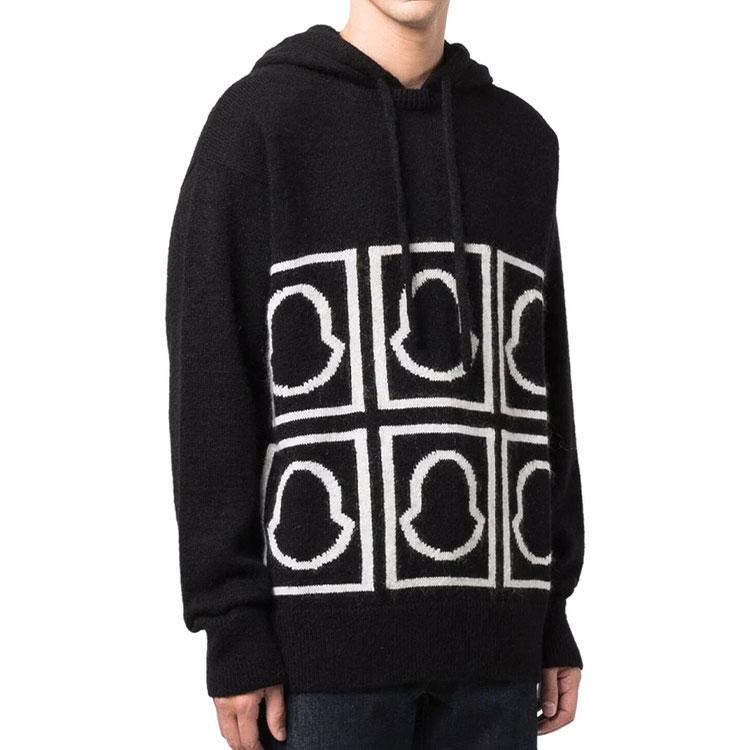 Moncler Logo Pullover Hoodie Men hoodies Black 9C00013M1240999