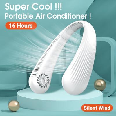2024 Portable Neck Fan Mini Bladeless USB Charging Fan Quiet Sports 3 Speed Adjustable Fan for Home Summer Outdoor Sports with Fast Cooling