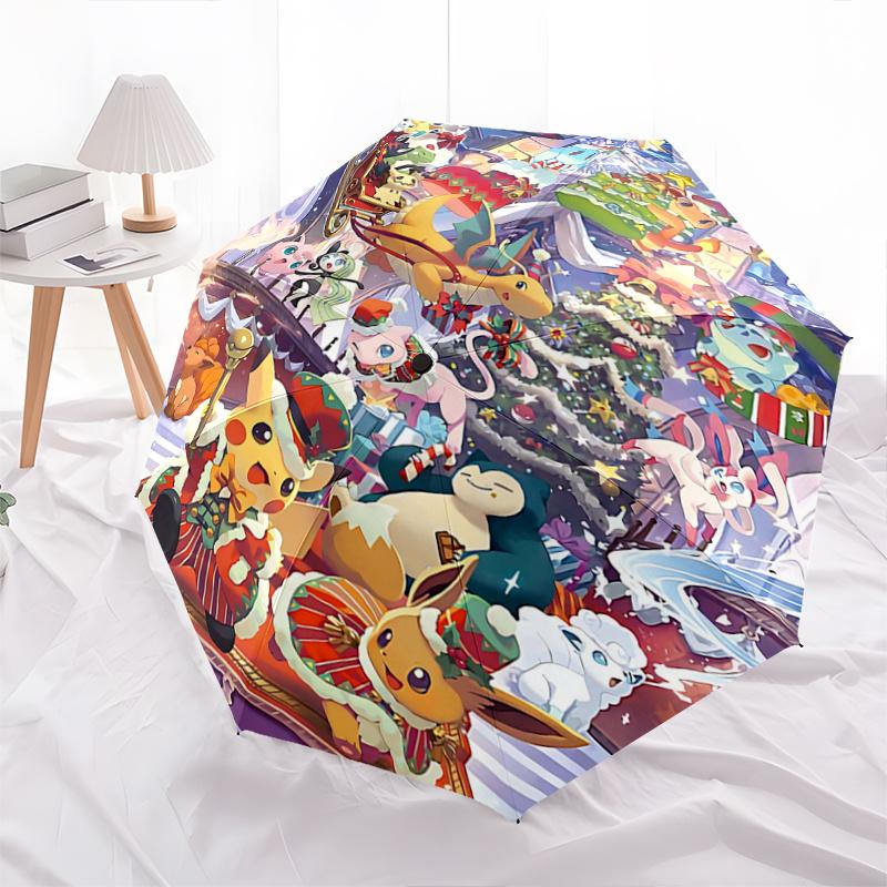 

1pc Christmas Celebration Pattern Automatic Umbrella is Fashionable and Good-Looking, Suitable for Travel and Daily Use.J014