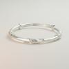 Zuyin S999 Sterling Silver Leaf náramek pro ženy s minimalistickým designem, nastavitelný květinový náramek push-pull