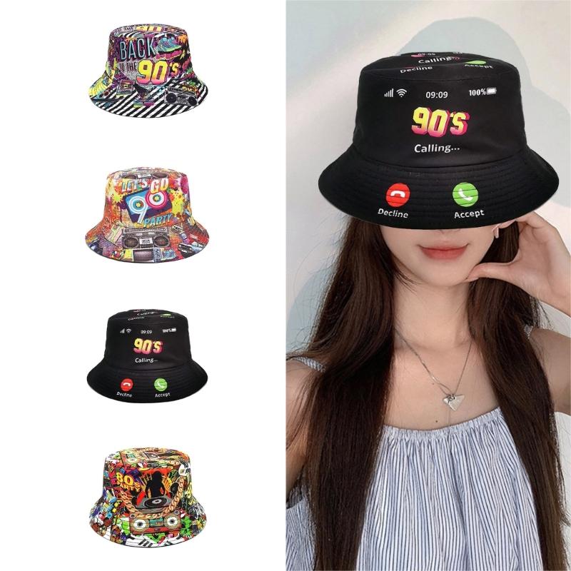 Dwustronny kapelusz wędkarski dla dorosłych, składany kapelusz rybaka w stylu retro do tańca, popularna letnia aktywność na świeżym powietrzu, kapelusz typu bucket