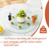 Two-Tier, Rotating Glass Plate. The Upper Glass Diameter 61 cm, the Lower 38 cm. The Design Allows for Easier Picking Up and Putting Down of Objects.