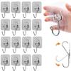 Durable Heavy Duty Big Size Hooks Self Adhesive Transparent Wall Hook Waterproof Hanging Hook for Kitchen Bathroom