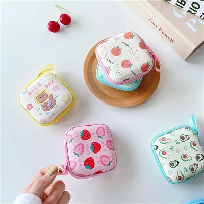 Small Gift Waterproof Coin Money Earrings Storage Gift Box Cae Fruit Headset Storage Bag Data Cable Digital Change Organize Box