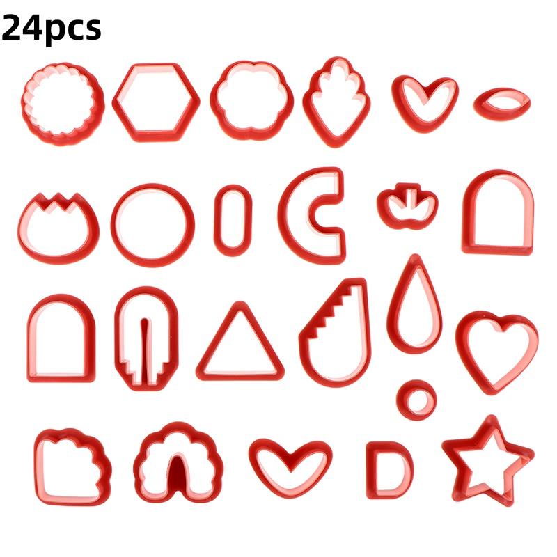 18/21/24Pcs Polymer Clay Earrings Cutters Geometry Die Baking Mould Handmade DIY Jewelry Making Cake Cookie Cutter Plastic