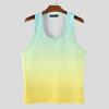 INCERUN Men U Neck Sleeveless Gradient Texture Casual Tank Tops
