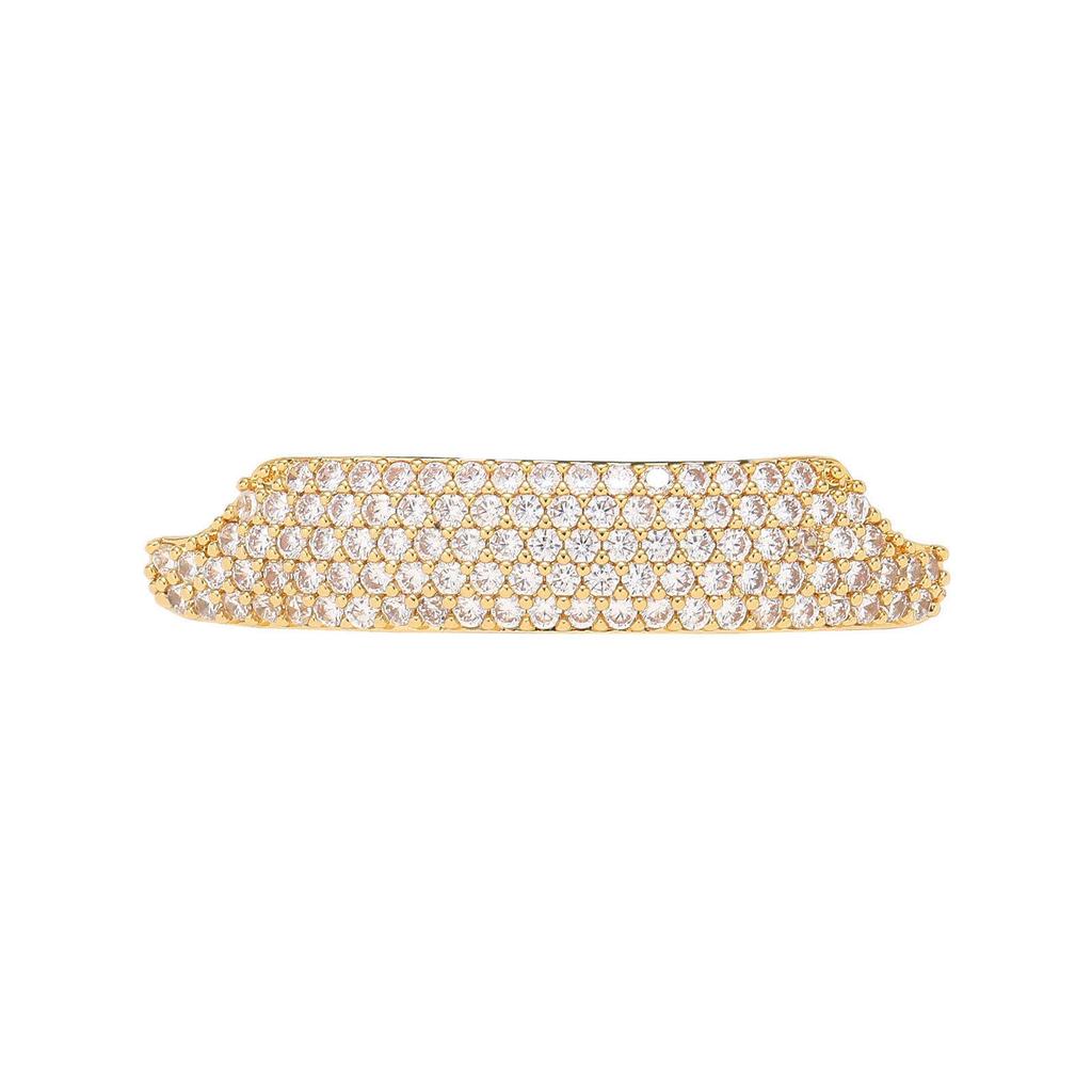 Exaggerated Trendy Hip Hop Fangs: Gold Zirconia Eight-Tooth Braces