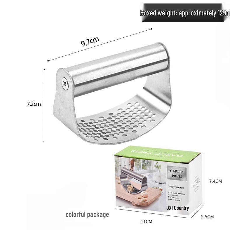 Stainless Steel Ring-Shaped Handheld Garlic & Ginger Press