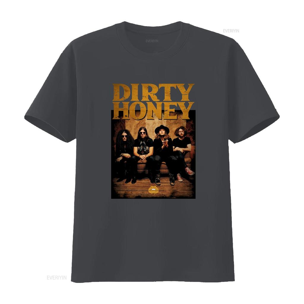 Dirty Honey Band Members Heavy Cotton Black T Shirt All Sizes Rock Design Ap369 vintage Washed Breathable homme Comfortable