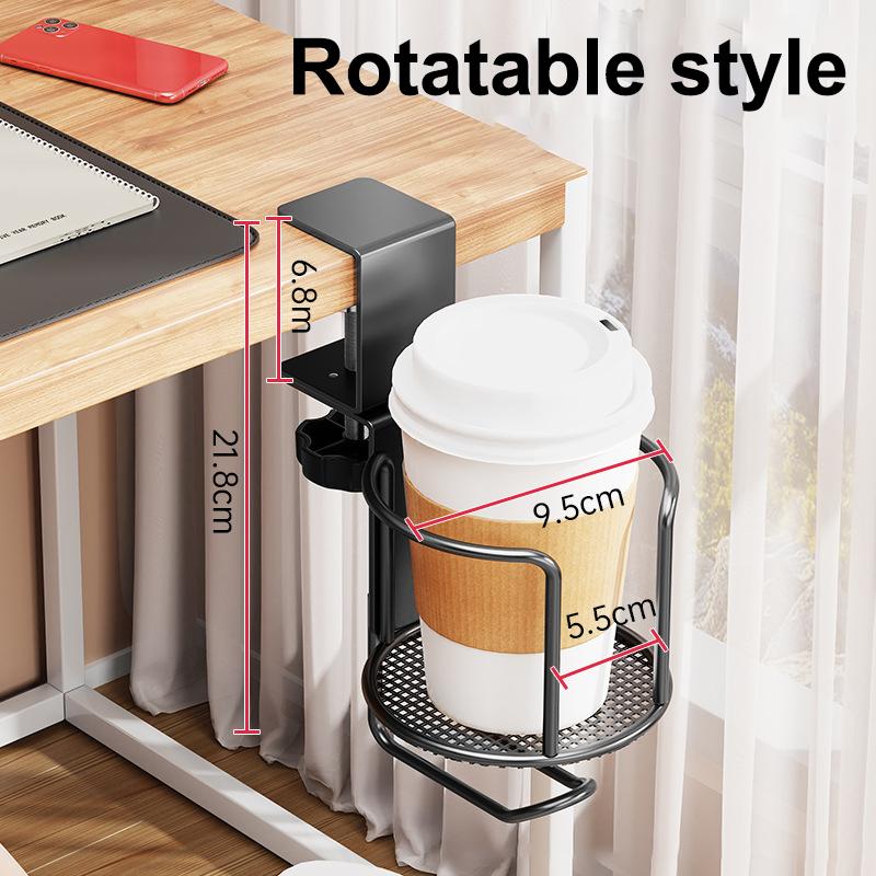 

2 In 1 Desk Cup Holder With Headphone Hanger Holder, Anti-Spill Cup Holder-360Degree Rotation Stand Hook Suitable For Coffee Mups