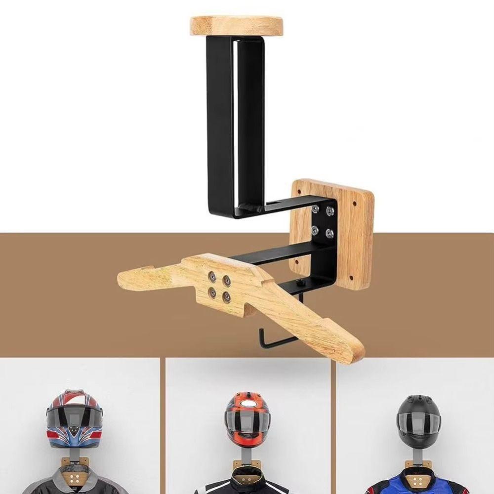 Настенный держатель для шлема, деревянный держатель для хранения одежды, держатель для мотоциклетного шлема, хранение снаряжения