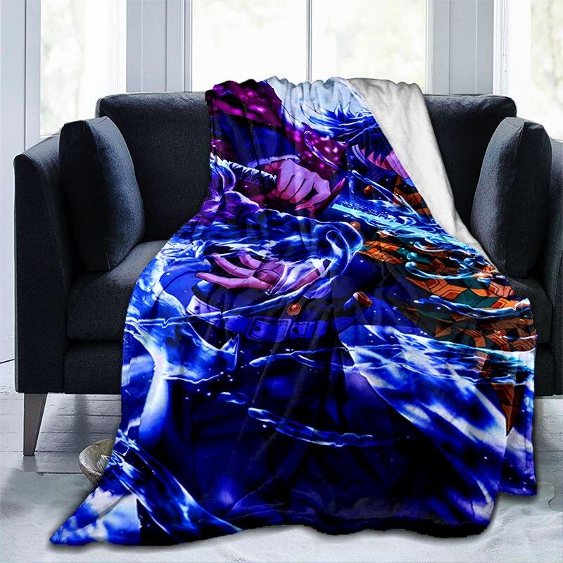 Pătură cu imprimeu Genshin Impact cu desene animate, flanel, căldură, moale, canapea extensibilă de pluș, pătură pentru aruncare, pătură de pluș, anime drăguț