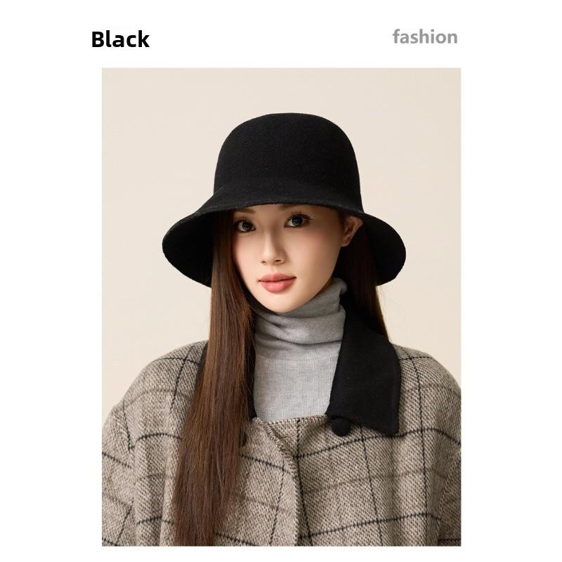 Meier Wool fisherman hat, women's foreign style counter quality face small felt basin hat