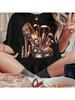 T-Shirt S, Stampa Cosmetici Pennello per Trucco con Tacchi Alti, Moda Minimalista Retrò, Girocollo, Casual e Comoda, Scarpa Sportiva