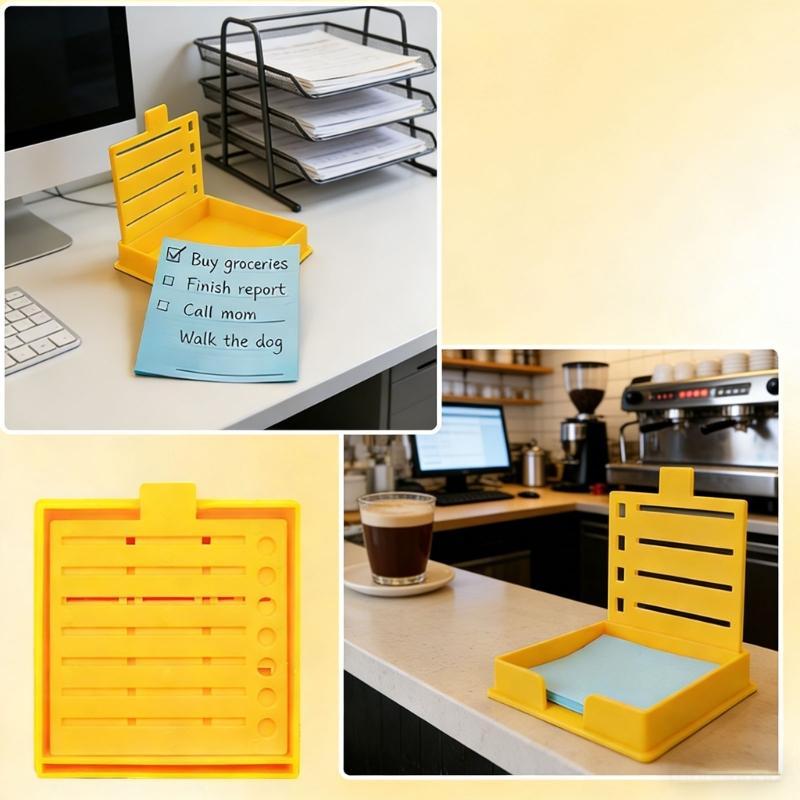Plastic Sticky Notes Holder Organizers Box Storage Container For Colorful Memo Pads Offices School Supplies
