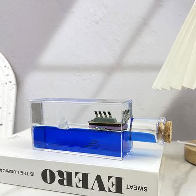 Ghost Ship Black Pearl Cruise Ship Fluid Liquid Drift Bottle Floating Boat Office Desktop Ornament Home Decor Birthday Gifts