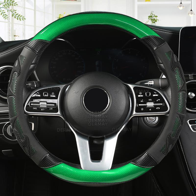 Osłona kierownicy samochodu skóra z włókna węglowego dla Nissan Qashqai J11 Nissan x-trail T32 Golf 7 Tiguan Kia Optima