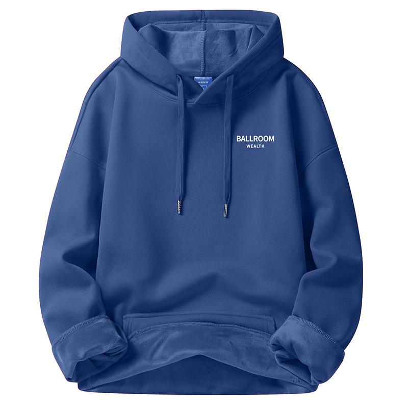 

Толстовка с капюшоном мужская весна, осень и зима 420 г плотная молодежная круглая горловина свободная повседневная куртка с капюшоном 5XL recommended 200-110kg