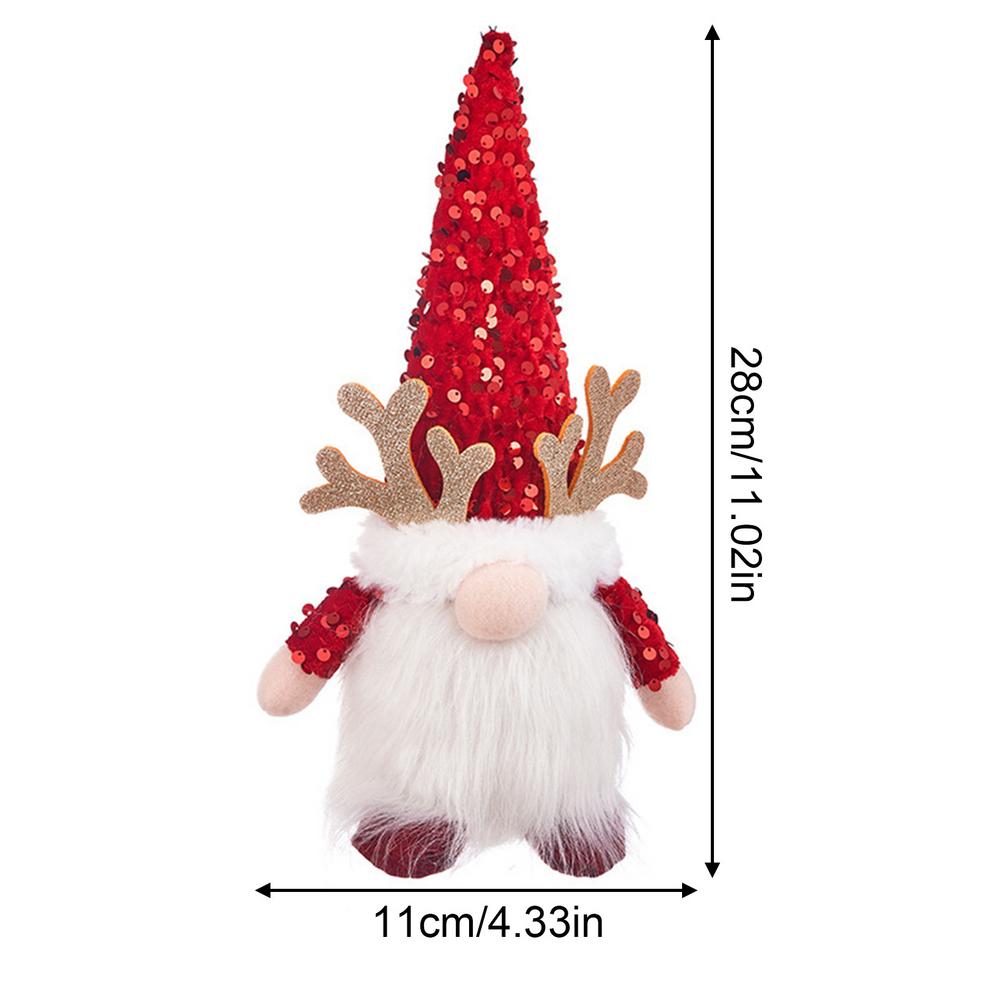 

Glowing Gnome Christmas Faceless Doll Ornament Light New Year Santa Decorations Ornament 28x11cm красный