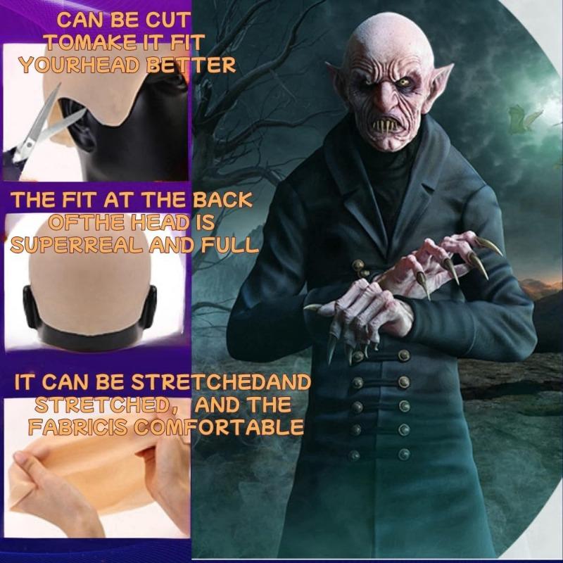Kahlkopf-Make-up-Set, Premium-Latex-Kahlkopf-Abdeckung mit 1 Netz-Perückenhaube, für Cosplay, Halloween, Theater-Make-up