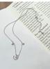 Sterling Silver Star & Moon Necklace - Elegant, Versatile Clavicle Chain for Women. High-End Design with an Exquisite, Luxurious Feel.