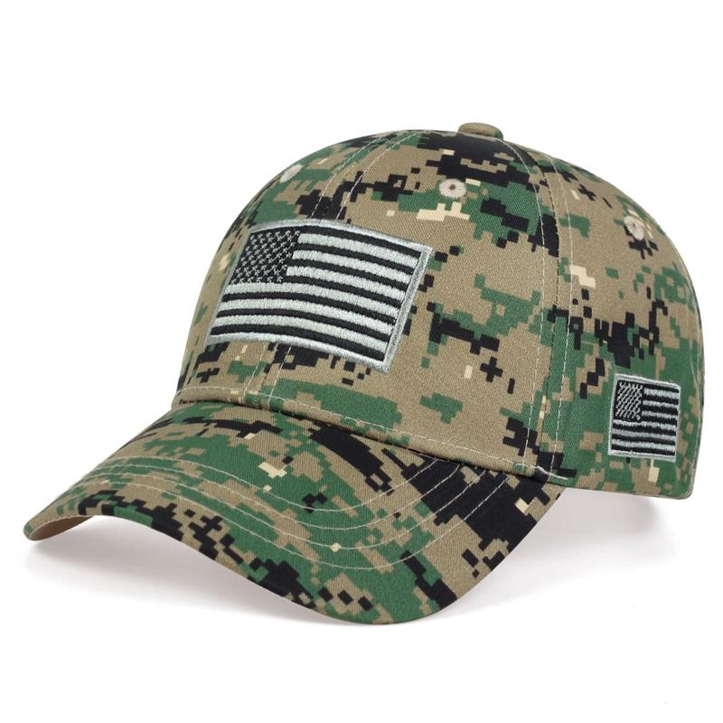 Men USA Flag Camouflage Baseball Cap Army Embroidery Cotton Tactical Snapback Dad Hat Men Summer Sports Trucker Caps Hats Gorras