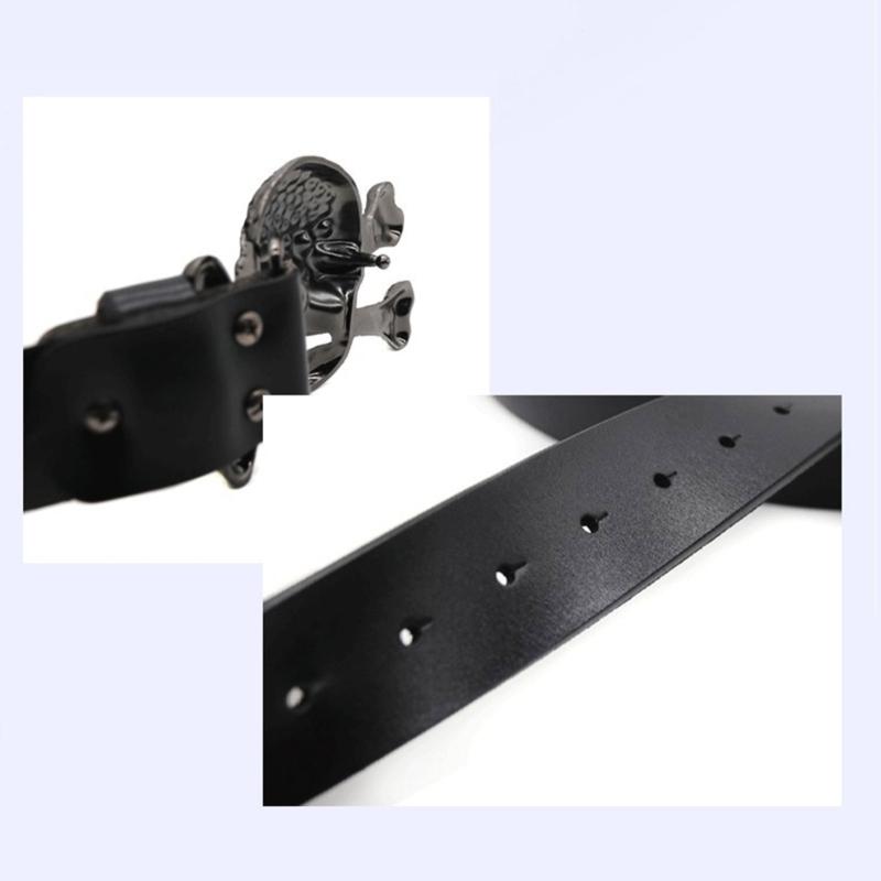 Skull Head Buckle Belts Woman Waist Strap Rhinestone Buckle Belts Western Cowboy Y2k Girls Fashion Belt for Jeans