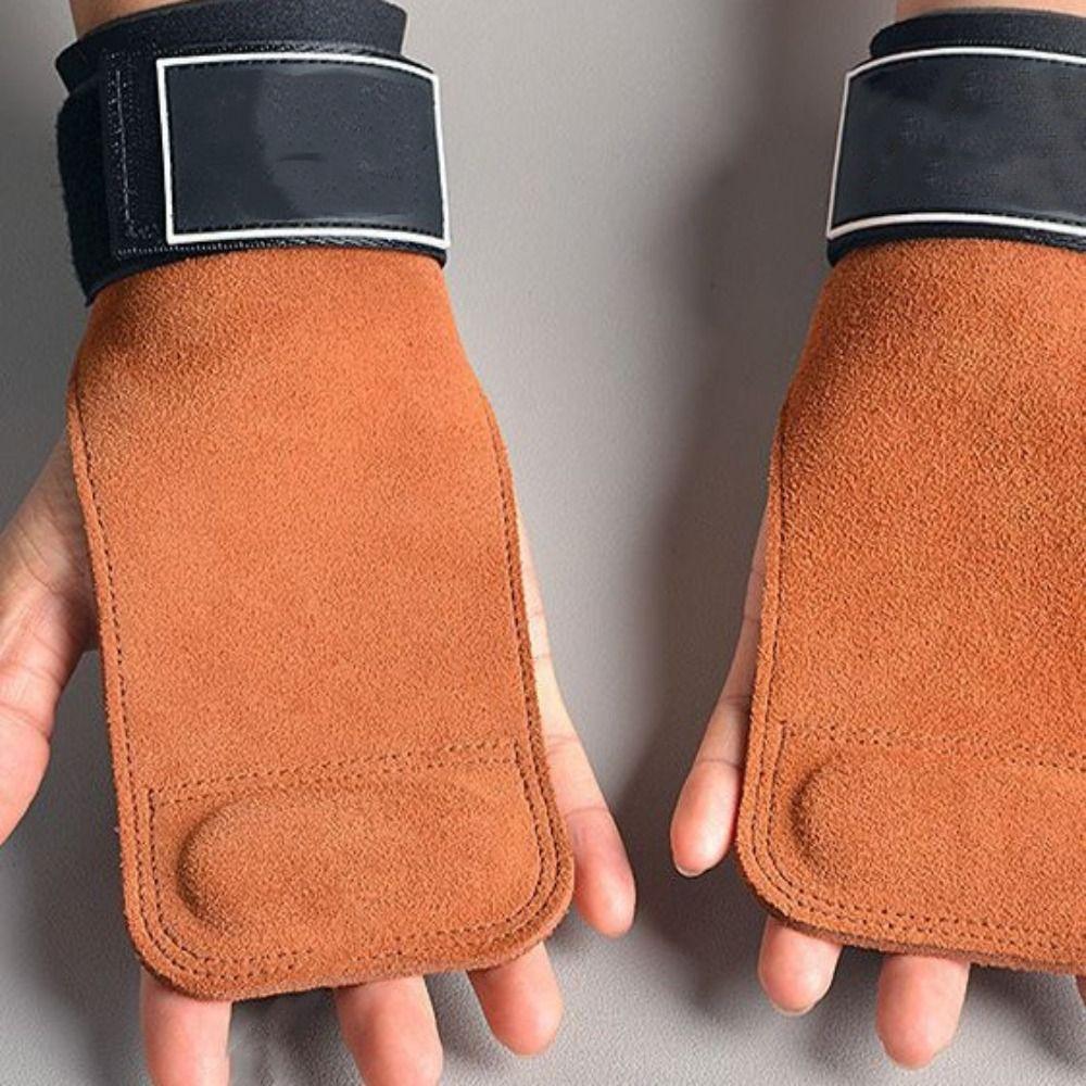 Double Leather Gym Gloves Cowhide Workout Gloves Protection Deadlift Belt  Gym Training