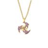 Genshin Impact Vision Element Diamond Pendant Necklace Alloy Chain Zircon Inlaid