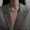 French Vintage Baroque Pearl Necklace Summer Niche Premium Sense Clavicle Chain Light Luxury Versatile Necklace Women